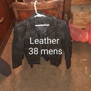 vintage harley davidson leather jacket Size 38 Black Ombre Full Zip Mens Pockets